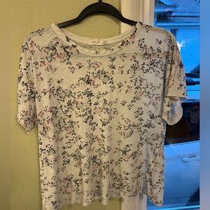 Rag & Bone Garden Floral T Shirt with Mini Logo Pima Cotton Size large